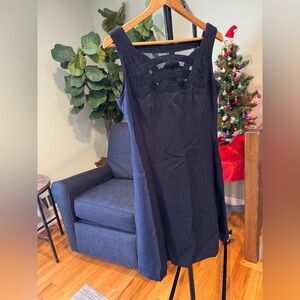 Tahari Navy Midi Dress
